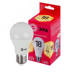 Лампа светодиодная E27 18 Вт груша теплый RED LINE LED A65-18W-827-E27 R Е27 /
