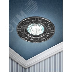 Светильник штампованный MR16,12V/220V, 50W черный/хром ST5 CH/BK - фото 2