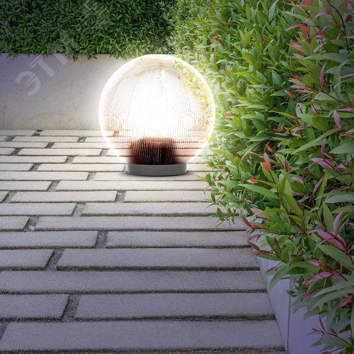 Светильник на опору/кронштейн НТУ 02-60-255 шар дымчатый призма IP44 Е27 max60Вт d250mm - фото 6