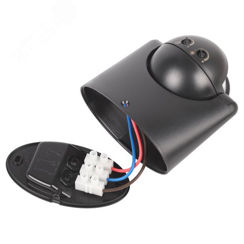 Датчик движения настенный инфракрасный 1200 Вт 180 градусов IP44, черный MD 03 - фото 4