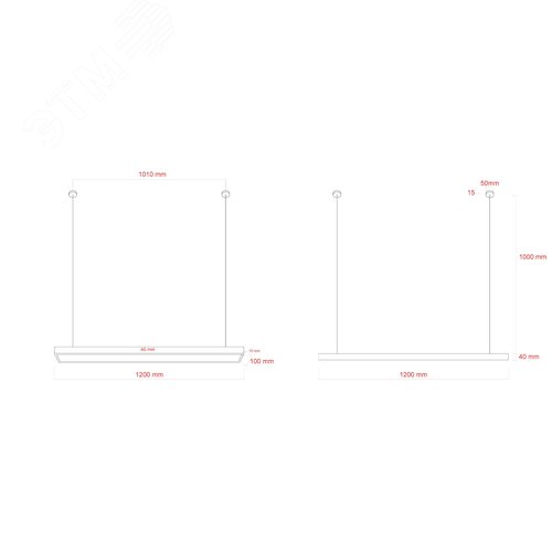 Светильник LED Geometria Block SPO-115-W-40K-036 36 Вт 4000K 3100Лм IP40 1200х100х50 белый подвесной драйвер внутри - фото 5