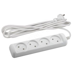 Изображение товара Удлинитель без заземления, 2х1мм2, 10А, ПВС, 4 гнезда, 5м 10/840 U-4-5m-2x1 (шт)