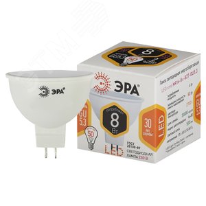 Лампочка светодиодная STD LED MR16-8W-827-GU5.3 GU5.3 8 Вт софит теплый