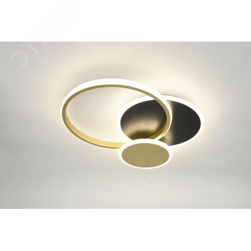 Светильник светодиодный потолочный ДПБ-60Вт 2 000Лм Модерн с ДУ City CLL-1-60-RC BK +GD - фото 2