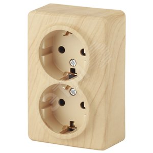 Изображение товара Розетка однофазная наружная (открытой установки) с заземлением со шторками сосна 16А 250В IP20 винтовые клеммы 11-2206-11 Эра Эксперт (шт)