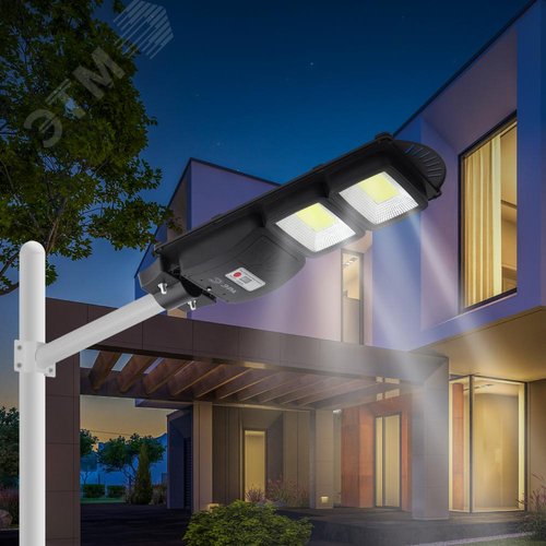 Светильник консольный на солнечной батарее,COB,с кронштейном, 40W, с датч.движения, ПДУ, 750 Лм, 5000К, IP66 - фото 10