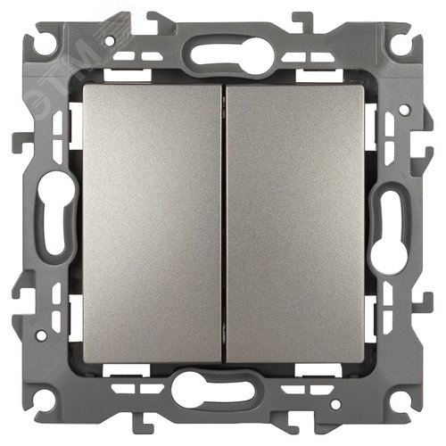 Изображение товара Переключатель перекрестный Серия 12 12-1112-16 двойной, 10АХ-250В, титан (шт)
