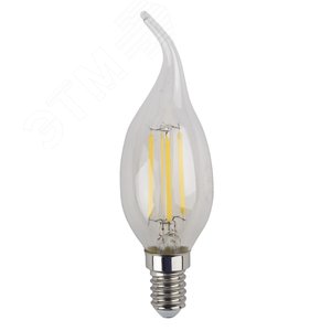 Лампа светодиодная филаментная F-LED BXS-5W-840-E14 (филамент, свеча на ветру, 5Вт, нейтр, E14 (10/100/2800) Б0043448 ЭРА - 3