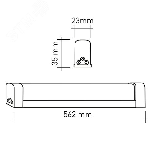 Светильник линейный светодиодный LLED-04-0-40K-008 8Вт 4000K L562мм - фото 6