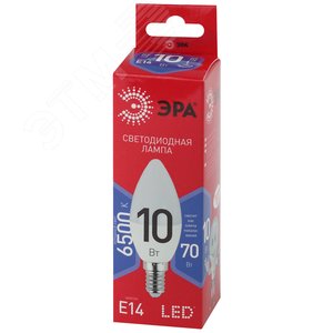 Лампа светодиодная LED B35-10W-865-E14 R (диод, свеча, 10Вт, хол, E14) (10/100/3500) Б0045337 ЭРА - 2