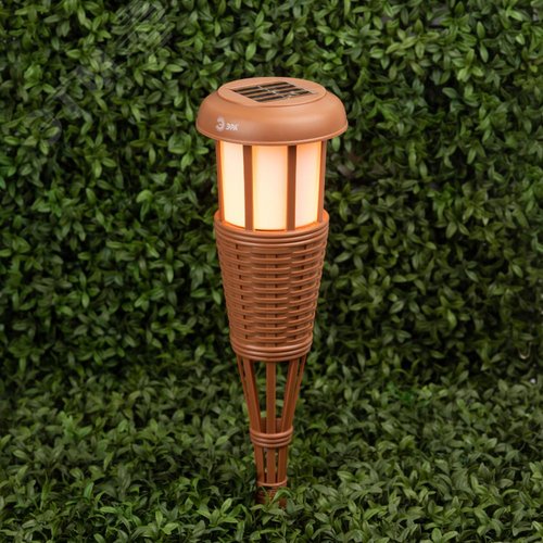 Светильник уличный ERASF22-35 на солнечной батарее садовый Факел бамбук - фото 11
