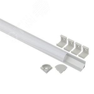 Комплект с угловым анодированным профилем CAB280 16х16мм, 2 м и круглым экраном 2 м (5/60/12 - фото 1