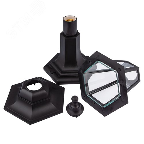 Светильник садово-парковый НТУ 06-60-001 Оскар шестигранный черный IP44 Е27 max60Вт - фото 8