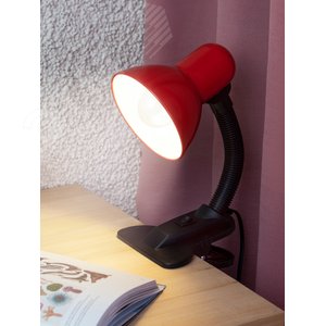 Светильник настольный на прищепке красный N-102-E27-40W-R - фото 2