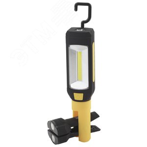 Фонарик на батарейках 3хААА, ударопрочный, крючок, складная подставка, магнитный, покрытие soft touch RB-801 Практик - фото 3