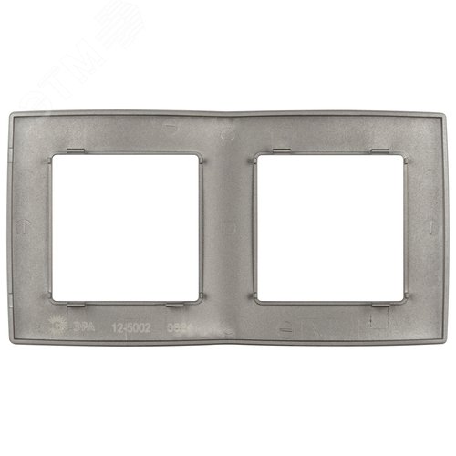Изображение товара Рамка для розеток и выключателей 2 поста титан пластик ЭРА 12 12-5002-16 (шт)
