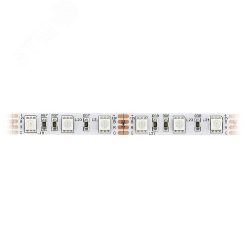 Лента светодиодная 14,4Вт/м 12В RGB IP20 60LED/м KU-5050AD-60D-RGB - фото 3