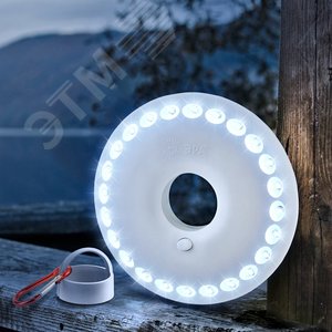 Фонарик светильник подвесной на батарейках 3хAA, подвес, карабин, магнитный в палатку, 24 LED K24 НЛО - фото 6