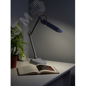 Светильник настольный с лампой PL на струбцине и с основанием серый NL-202-G23-11W-GY - фото 6