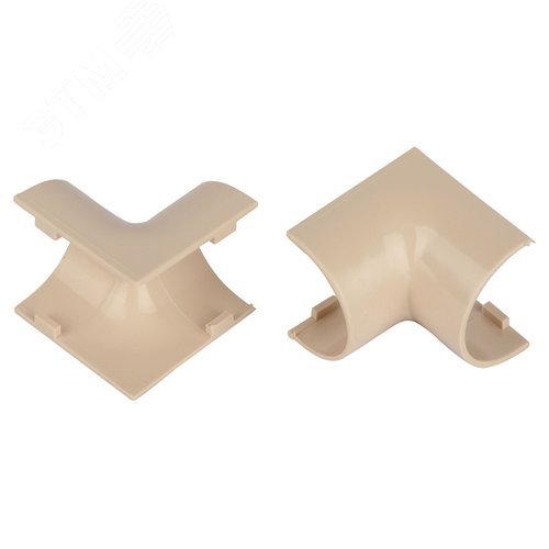 Изображение товара Угол внутренний для полукруглого кабель-канала 20х12мм бежевый IC-KK-20-12-B 2шт/комплект (упак)