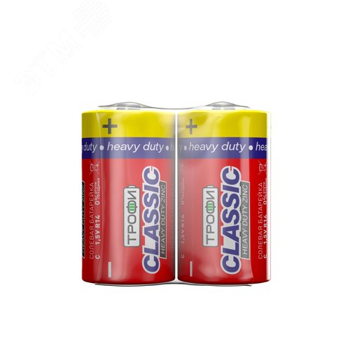 Батарейка Трофи R14-2S CLASSIC HEAVY DUTY Zinc (12/600/9600) - фото 2