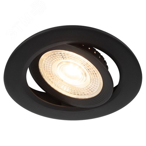 Светильник светодиодный встраиваемый ДВО-5Вт поворотный круглый 3000К черный KL LED 25A-5 3K BK - фото 2