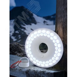 Фонарик светильник подвесной на батарейках 3хAA, подвес, карабин, магнитный в палатку, 48 LED K48 НЛО - фото 6