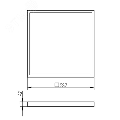 Рамка для накладного монтажа светильников SPL-5 и всех аналогов 595х595 SPL-FR-595x595 - фото 4
