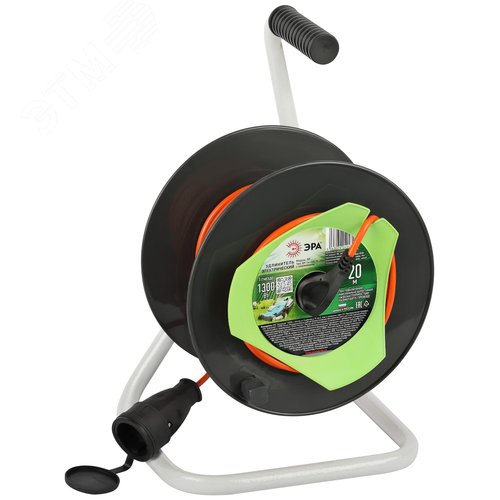 Изображение товара Удлинитель силовой RP-1e-3х0.75-20m на пластиковой катушке c заземлением 1 розетка 20м ПВС 3х0,75мм2 (шт)