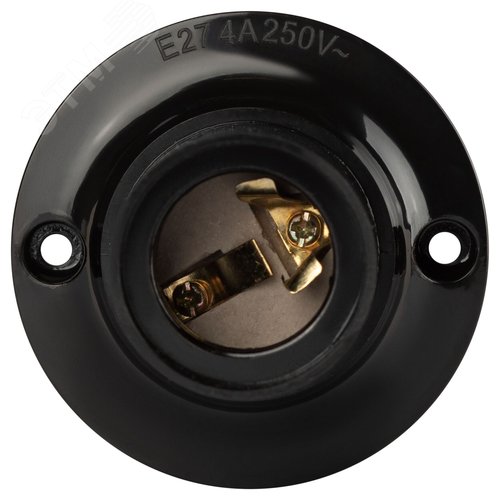 Патрон Е27 потолочный бакелит черный - фото 3