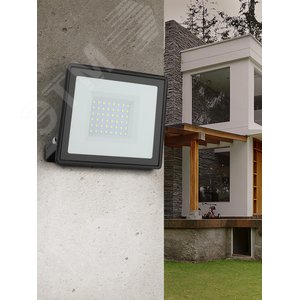 Прожектор светодиодный ДО-70 Вт 6500К 5600 Лм IP65 черный 70w холодный 200-240В LPR-023-0-65K-070 - фото 6