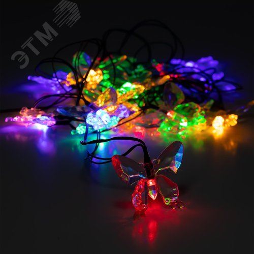 Гирлянда садовая на солнечной батарее Бабочки 20 LED 5,8 метра ERASF22-15 - фото 2