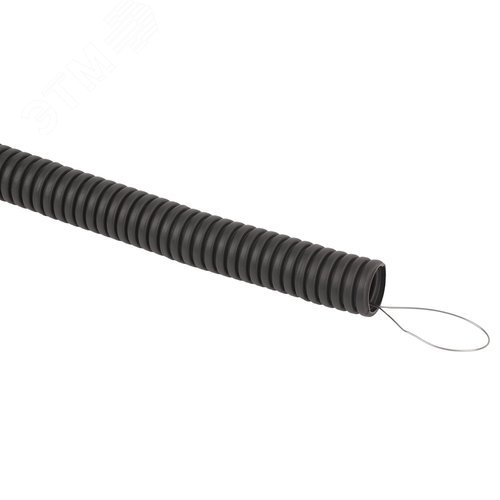 Изображение товара Труба гофрированная FRHF ЭРА GOFR-25-75-FRHF черная безгалогенная трудногорючая d25 с зондом 75м (м)