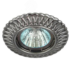 Светильник штампованный MR16,12V/220V, 50W сатин серебро/хром ST4 CH/SS - фото 1