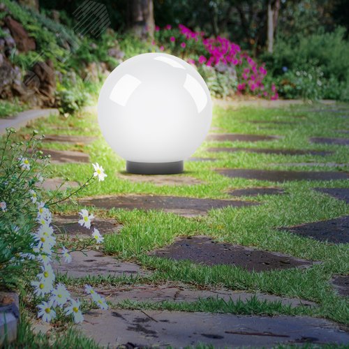 Светильник на опору/кронштейн НТУ 01-60-300 шар белый IP44 Е27 max100Вт d300mm - фото 6