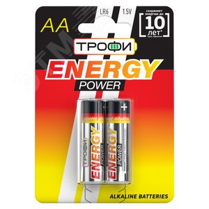 Батарейка Трофи LR6-2BL ENERGY POWER Alkaline (40/320/15360)