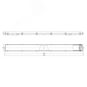 Светильник светодиодный под 2 лампы T8 G13 LED 2x1200 транзитный 10шт в линию SPP-103-0-002-120 IP65 - фото 9