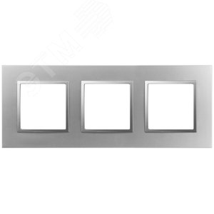 Изображение товара Рамка для розеток и выключателей 3 поста алюминий пластик ЭРА Elegance 14-5013-03 (шт)