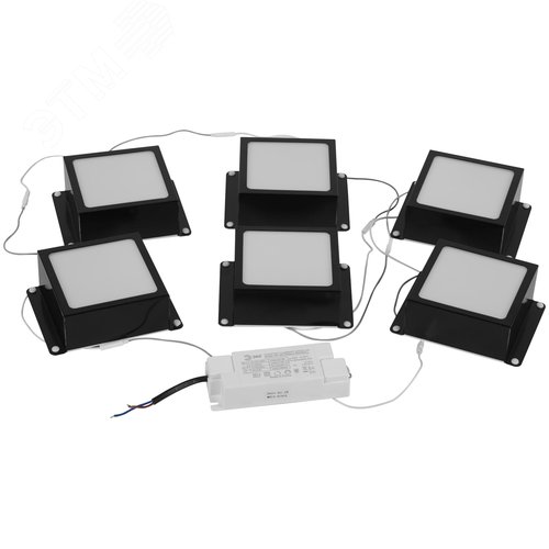 Изображение товара Светильник светодиодный 36Вт 4000К 3420Лм IP40 89x89x40 черный грильято 100х100 6 штук SPO-646-3-4K-B6 (компл)