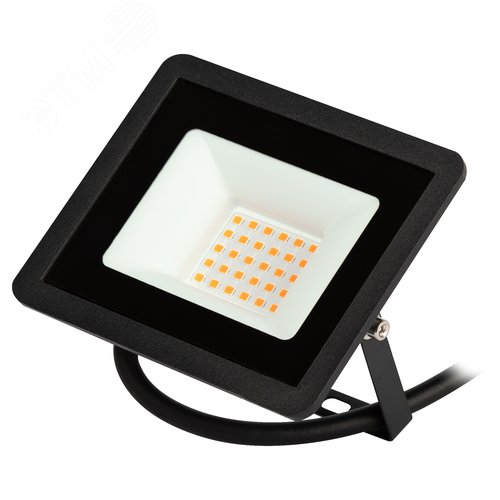 Прожектор светодиодный ДО-30 Вт красный цвет свечения 600 Лм IP65 200-240В черный корпус 30w LPR-025-RED-030 - фото 1