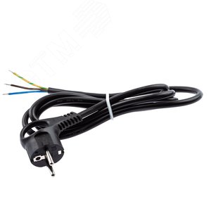 Изображение товара Шнур сетевой с вилкой U-3x1,5-2m-B с заземлением 2м ПВС 3x1,5мм2 черный (шт)