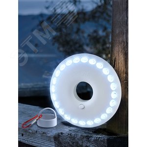 Фонарик светильник подвесной на батарейках 3хAA, подвес, карабин, магнитный в палатку, 24 LED K24 НЛО - фото 7