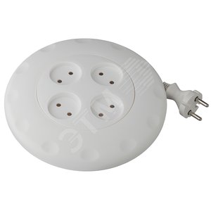 Изображение товара Удлинитель белый рулетка, без заземления, 2x0.75мм2, 4гн, 7м 10/350 UR-4-7 м-W (шт)