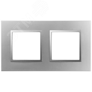 Изображение товара Рамка для розеток и выключателей 2 поста алюминий пластик ЭРА Elegance 14-5012-03 (шт)