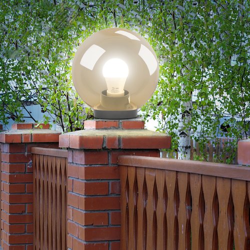 Светильник на опору/кронштейн НТУ 01-100-3033 шар золотистый IP44 Е27 max100Вт d300mm - фото 4