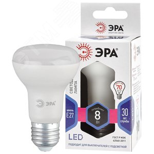 Лампа светодиодная LED 8 Вт 640Лм 6000К рефлектор холодный E27 170-265В LED R63-8W-860-E27 Standart - фото 1