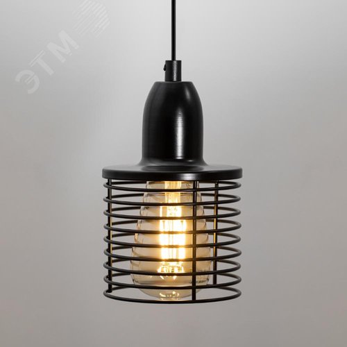 Подвес PL5 BK металл, E27, max 60W, d107 мм, черный (20/300) - фото 4