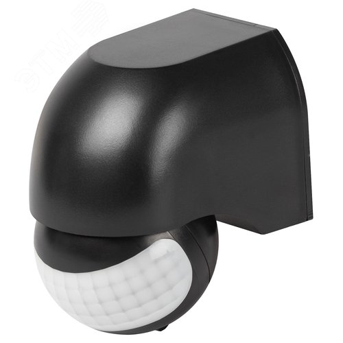 Изображение товара Датчик движения настенный инфракрасный 1200 Вт 180 градусов IP44, черный MD 011 (шт)