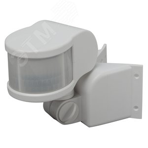 Изображение товара Датчик движения белый максимальная нагрузка 1100Вт угол обзора 270 градусов дальность 12м IP44 (шт)