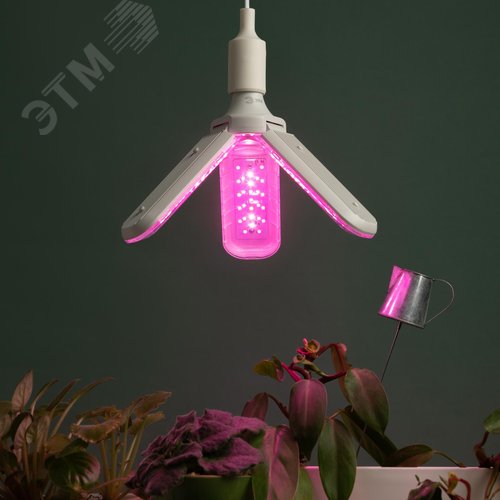 Фитолампа для растений светодиодная GREEN LINE ФИТО-30W-PL-E27-GR 3-х лепестковая красно-синего спектра 30 Вт Е27 - фото 7